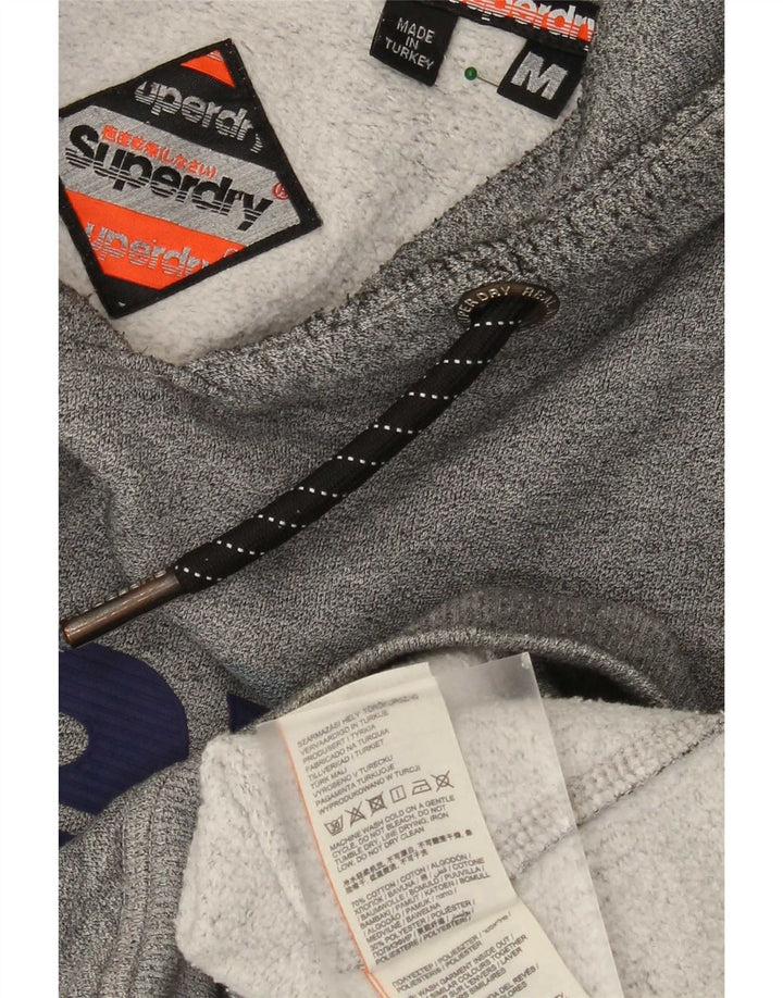 Ανδρικό γραφικό κουκούλα Superdry, βαμβακερό μεσαίο γκρι