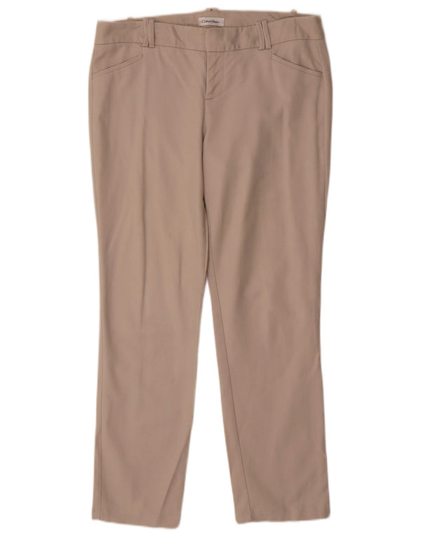 Γυναικείο ίσιο casual παντελόνι Calvin Klein US 8 Medium W32 L28 Beige