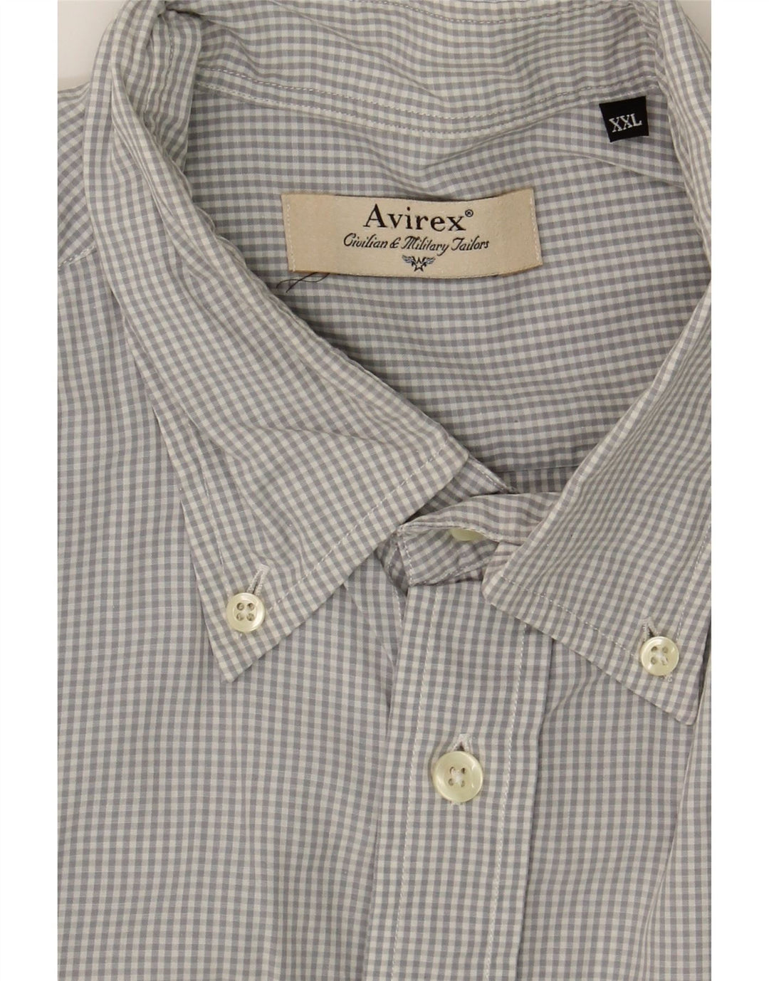 AVIREX Mens Shirt 2XL Grey Gingham Vintage Avirex and Second-Hand Avirex from Messina Hembry 