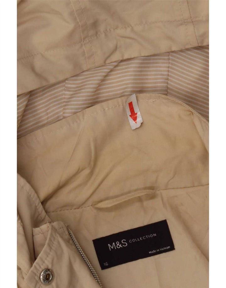 Marks & Spencer Γυναικείο μπουφάν βροχής με κουκούλα UK 16 Large Beige Polyester