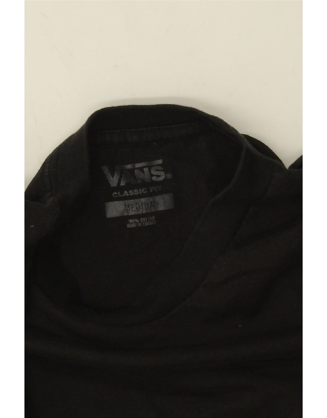 Ανδρικό Vans Κλασική Εφαρμογή Γραφικό Τοπ μακρυμάνικο μεσαίο μαύρο βαμβακερό