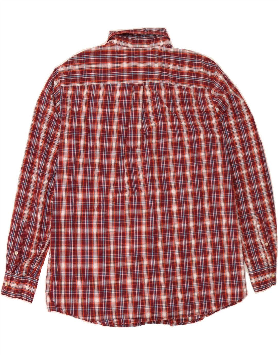 CHAPS Mens Easy Care Shirt Large Burgundy Check Cotton Vintage Chaps and Second-Hand Chaps from Messina Hembry 