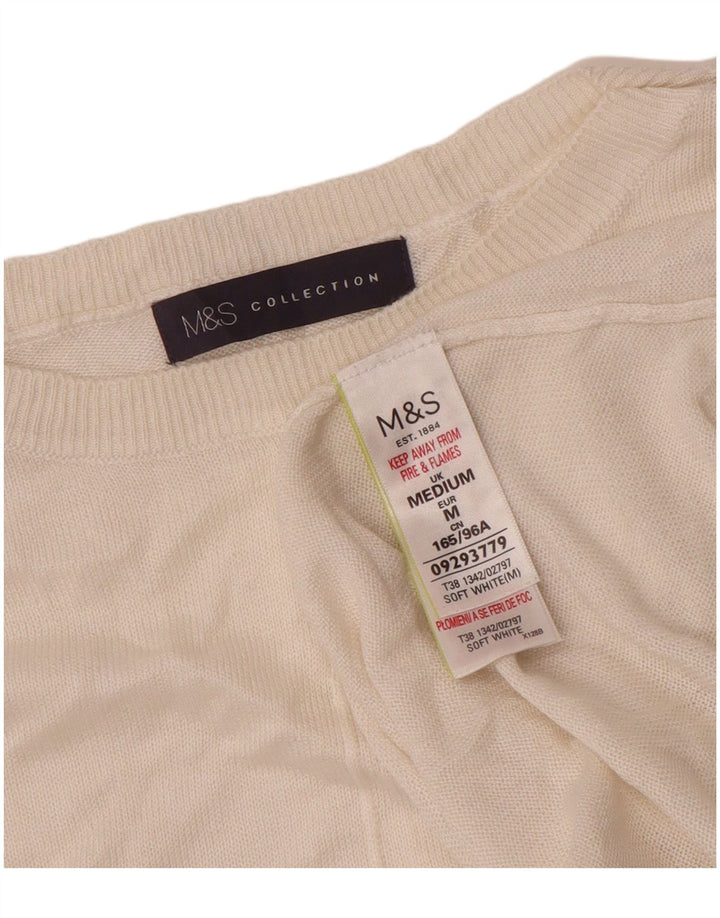 Marks & Spencer Γυναικείο πουλόβερ με λαιμόκαυστο UK 14 Medium Off White