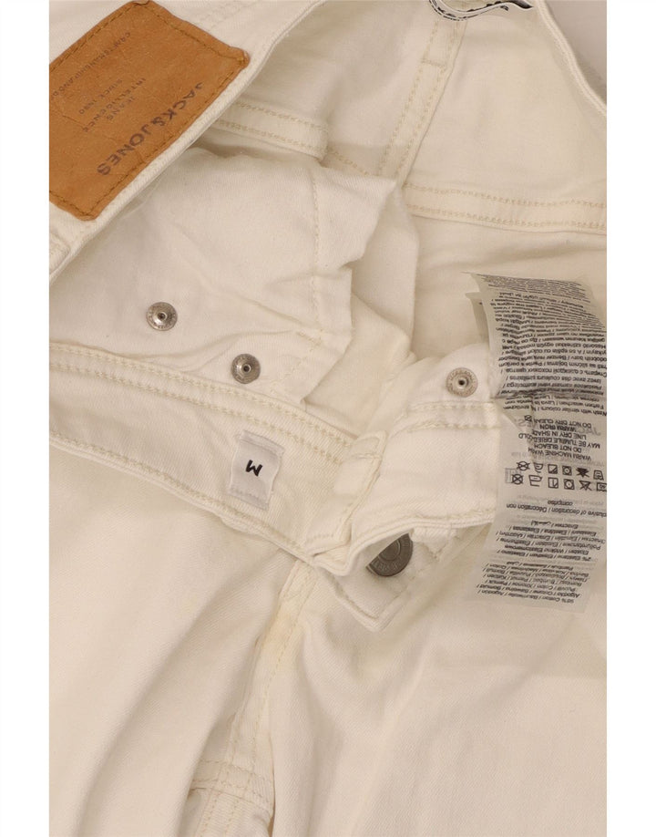 JACK & JONES Ανδρικό τζιν σορτς με κανονική εφαρμογή μεσαίο W32 λευκό βαμβακερό
