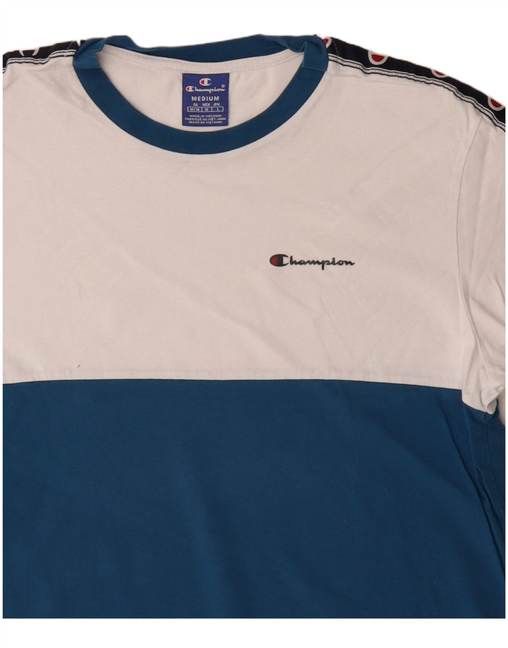 Ανδρικό γραφικό T-Shirt Champion Top από μεσαίο μπλε χρώμα, βαμβακερό