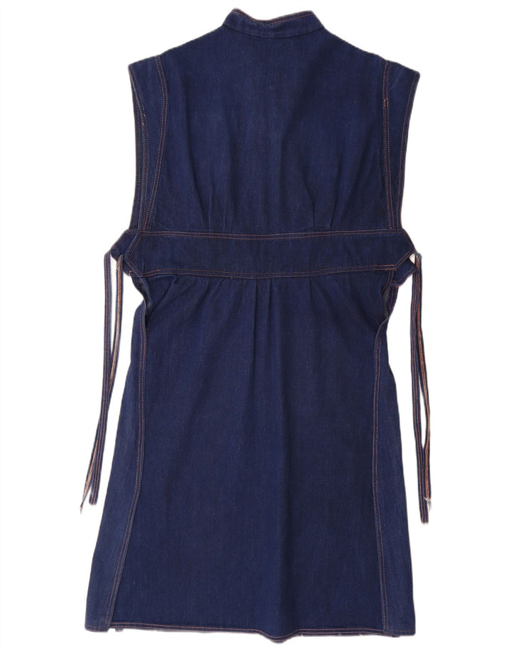 VINTAGE Γυναικείο Τζιν Φόρεμα UK 14 Medium Blue