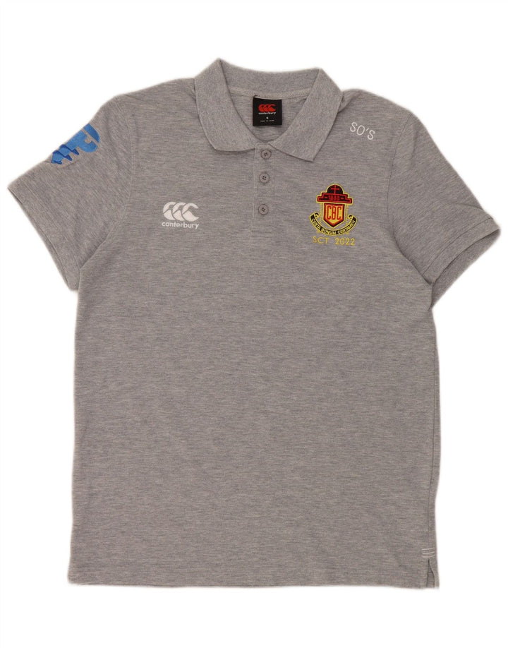 Canterbury Ανδρικό γραφικό πόλο μπλουζάκι μικρό γκρι βαμβακερό