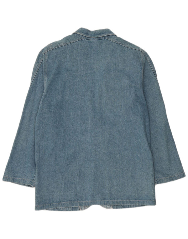 Vintage Γυναικείο Longline με 2 κουμπιά τζιν σακάκι UK 12 Medium Blue