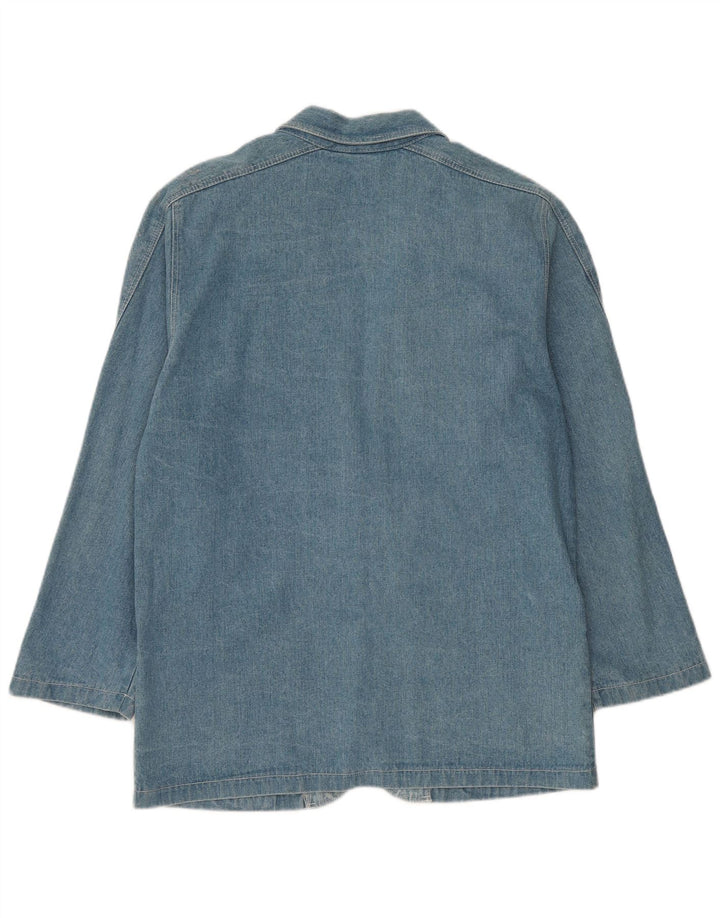 Vintage Γυναικείο Longline με 2 κουμπιά τζιν σακάκι UK 12 Medium Blue