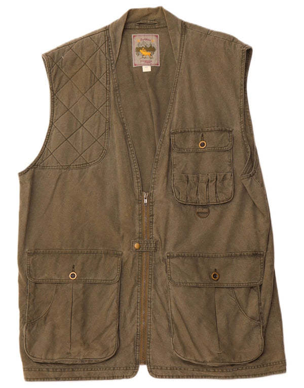 FRANKONIA JAGD  Mens Utility Gilet UK 40 Large Khaki Cotton