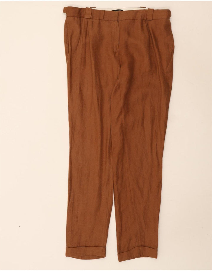 Massimo Dutti Γυναικείο κανονικό παντελόνι Chino EU 40 Medium W30 L31 καφέ