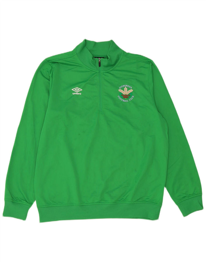 Ανδρικό φούτερ με γραφικό φερμουάρ Umbro Jumper με μεγάλο πράσινο πολυεστέρα