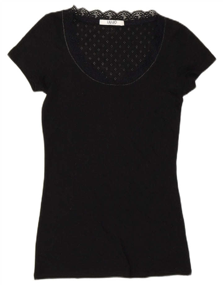 Liu Jo Γυναικείο T-Shirt Top UK 8 Small Black