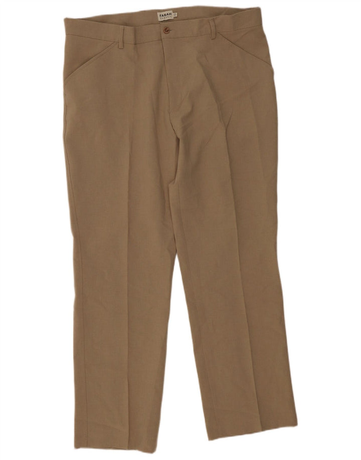Farah Ανδρικό ίσιο casual παντελόνι W40 L31 Beige Polyester