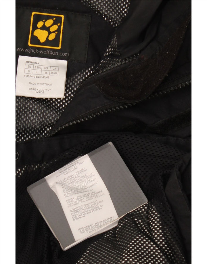 Jack Wolfskin Ανδρικό μπουφάν βροχής με κουκούλα UK 36/38 μεσαίο μαύρο πολυαμίδιο