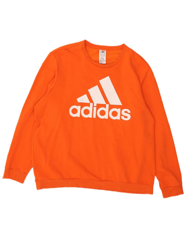 Ανδρικό γραφικό φούτερ Adidas Jumper 2XL πορτοκαλί βαμβακερό