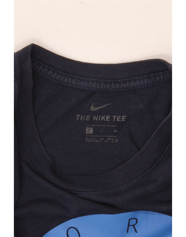 Ανδρικό γραφικό μπλουζάκι Nike, μικρό βαμβακερό μπλε ναυτικό
