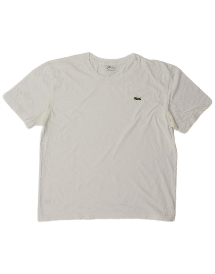 Ανδρικό T-Shirt Lacoste Top Size 5 Μεγάλο λευκό βαμβακερό