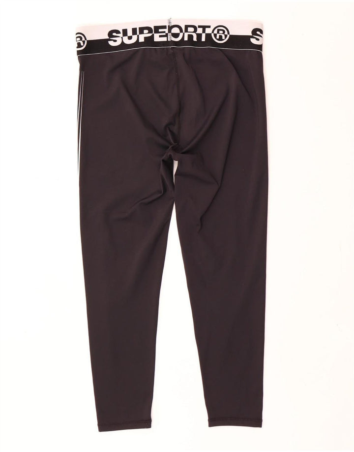 Superdry Γυναικεία γραφικά Crop κολάν UK 16 Large Black