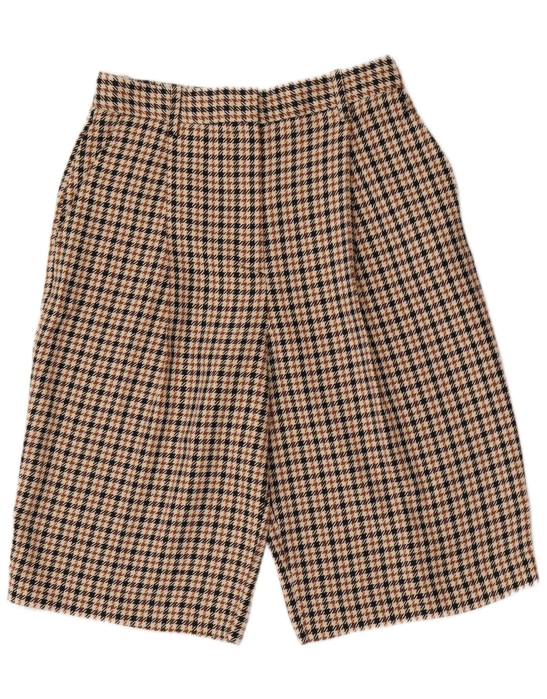Zara γυναικείο σορτς Chino με καρφίτσες μεσαίου μεγέθους W28 καφέ πολυεστέρας Houndstooth