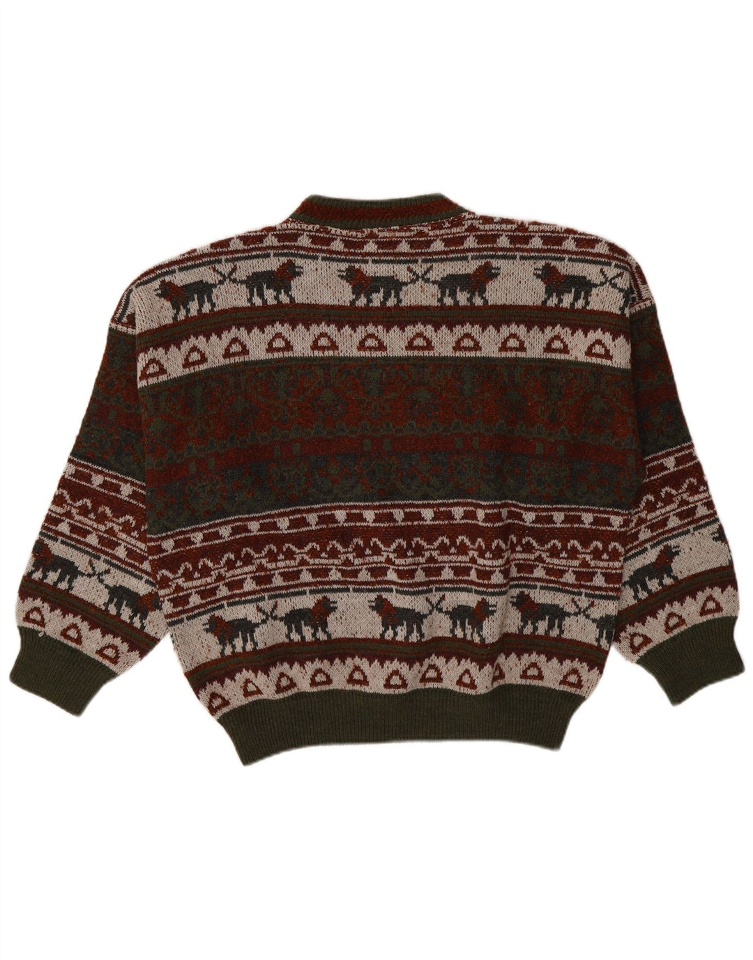 Vintage ανδρικό πουλόβερ με λαιμόκοψη XL πολύχρωμο Fair Isle