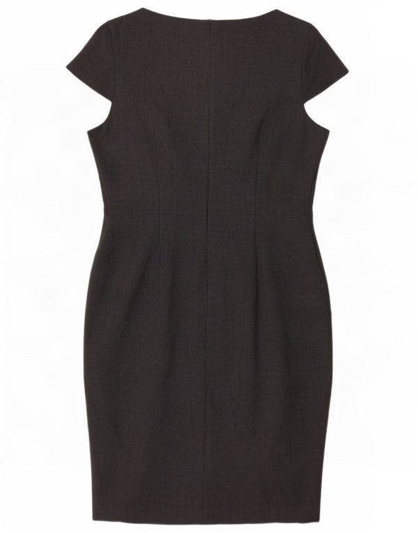 Marks & Spencer Womens Sheath Dress UK 14 Large Grey Polyester