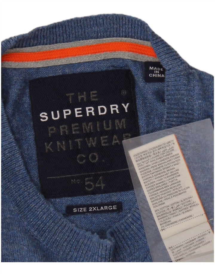 Ανδρικό πουλόβερ Superdry Crew Neck Jumper 2XL Μπλε βαμβακερό