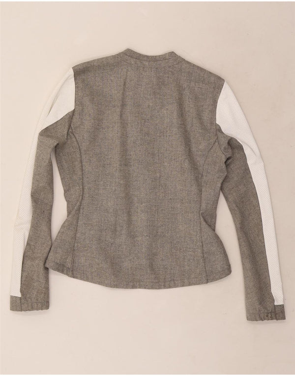 Adidas Γυναικείο Bomber Jacket UK 12/14 Medium Grey Colourblock Wool