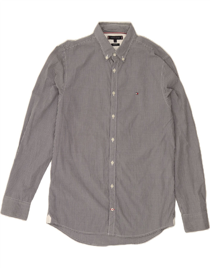 TOMMY HILFIGER Mens Regular Fit Shirt Large Blue Gingham Cotton Vintage Tommy Hilfiger and Second-Hand Tommy Hilfiger from Messina Hembry 