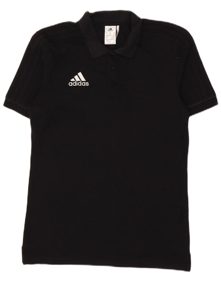 Ανδρικό πουκάμισο Adidas Climalite Polo, μεσαίο μαύρο βαμβακερό
