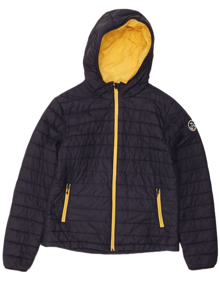 North Sails Ανδρικό μπουφάν με κουκούλα UK 38 Medium Navy Blue Polyamide