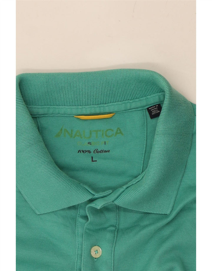 NAUTICA Mens Polo Shirt Large Green Cotton Vintage Nautica and Second-Hand Nautica from Messina Hembry 