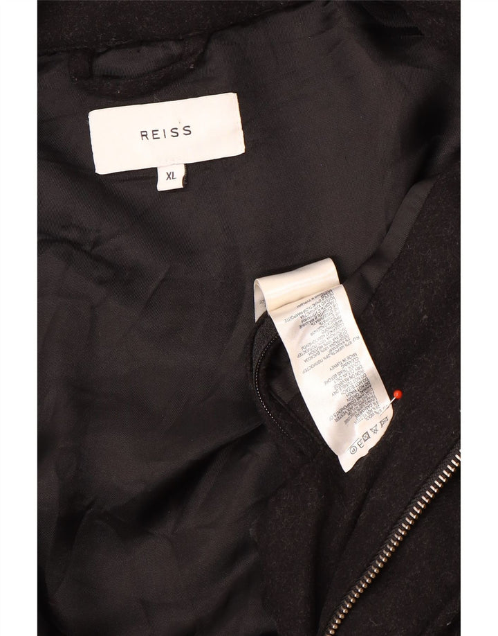 Ανδρικό μπουφάν Reiss με επένδυση UK 42 XL μαύρο μαλλί