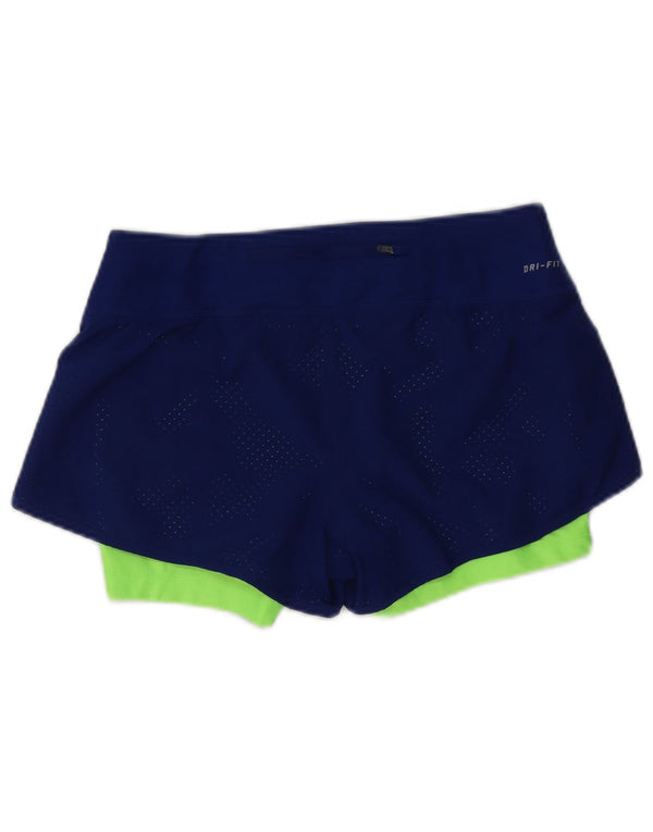 Γυναικείο αθλητικό σορτς Nike Dri Fit UK 10 Small Navy Blue Colourblock