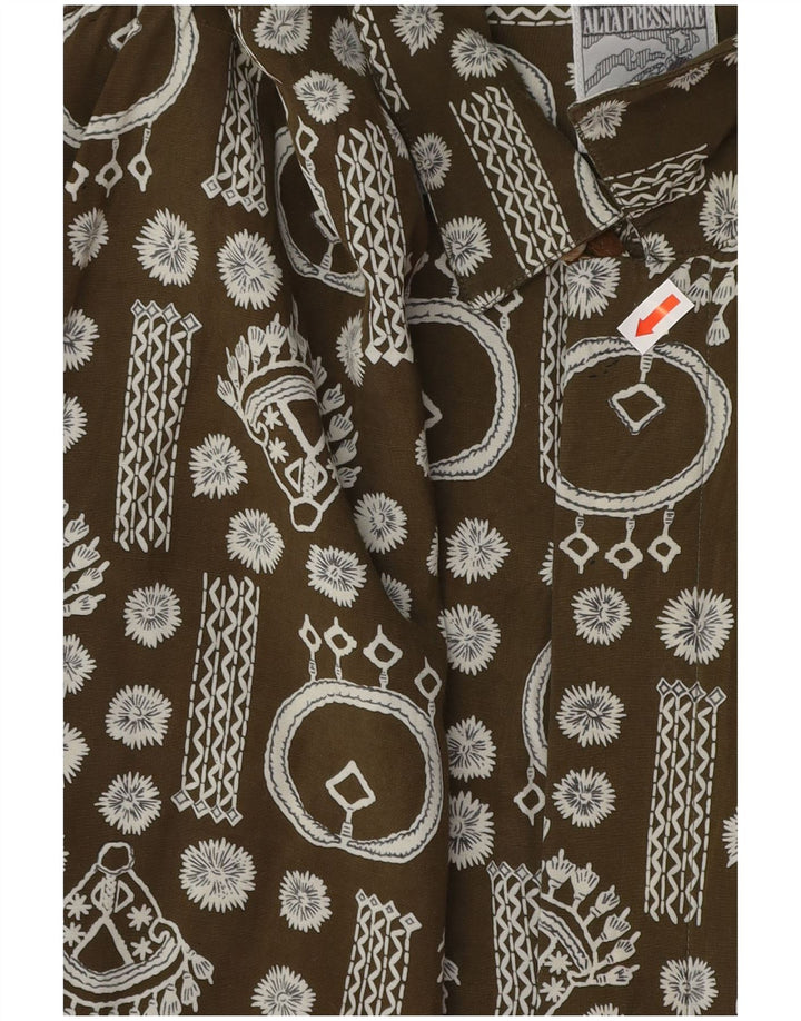 Vintage ανδρικό πουκάμισο με κοντό μανίκι με μοτίβο XL Χακί