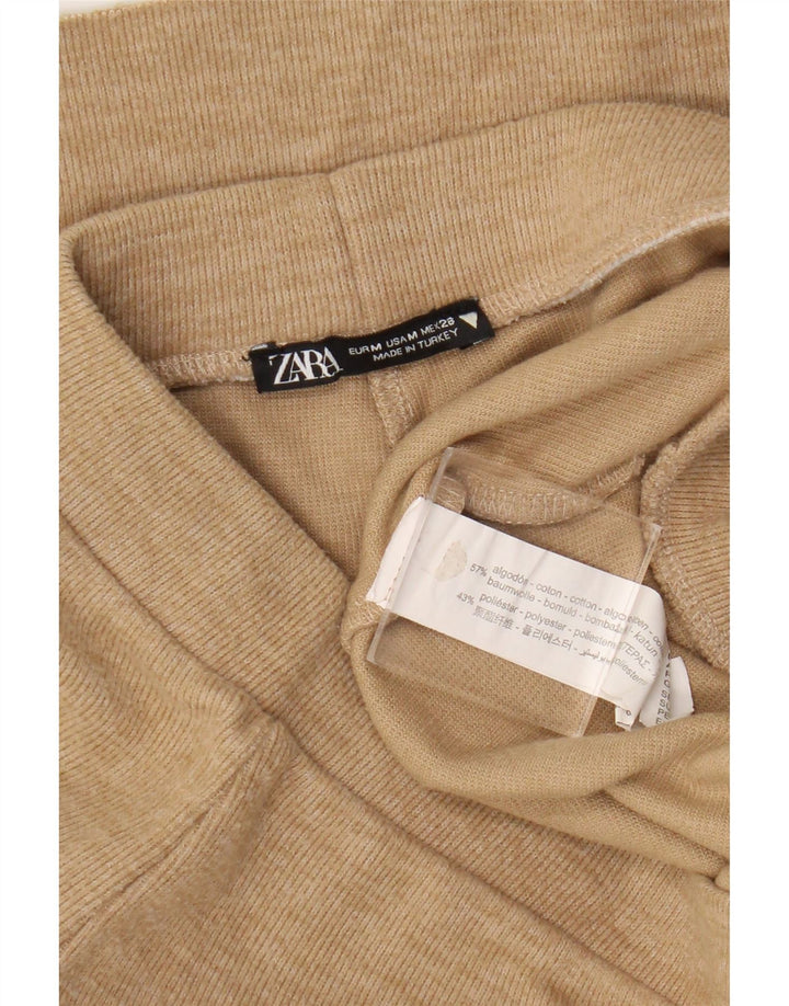 Zara Γυναικεία φόρμα παντελόνια UK 12 μεσαία μπεζ βαμβακερά