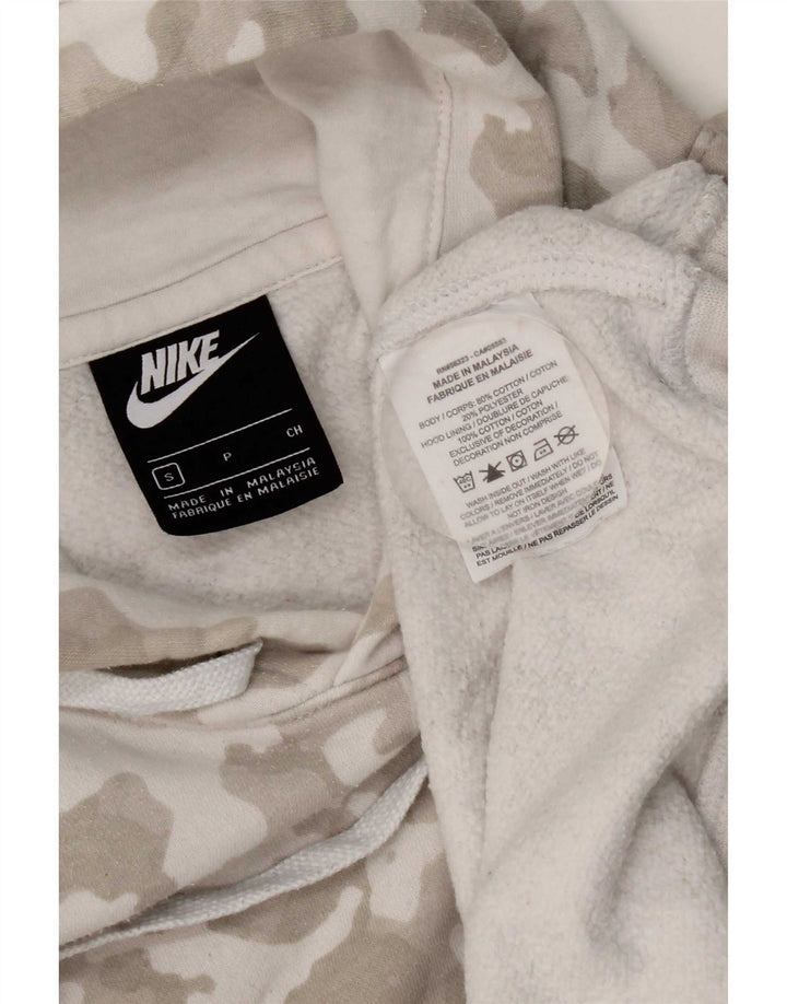 Ανδρικό μπλουζάκι με κουκούλα Nike, μικρό γκρι βαμβακερό καμουφλάζ