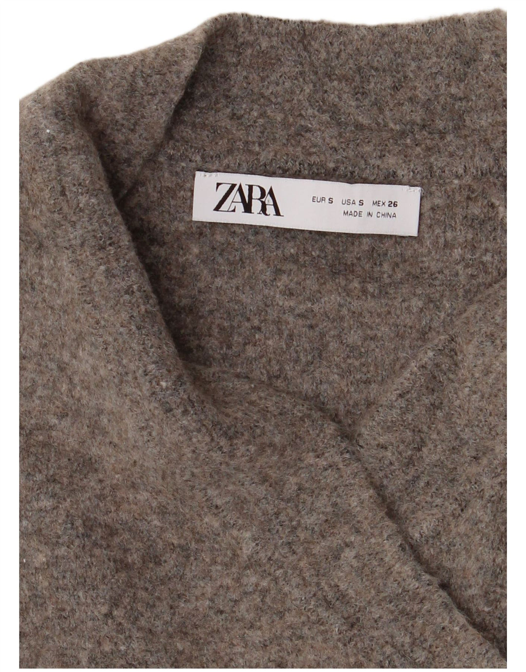 Zara Γυναικεία Ζακέτα Crop UK 10 Small Grey