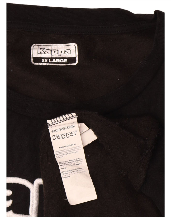 Ανδρικό γραφικό φούτερ Kappa Jumper 2XL Μαύρο βαμβακερό