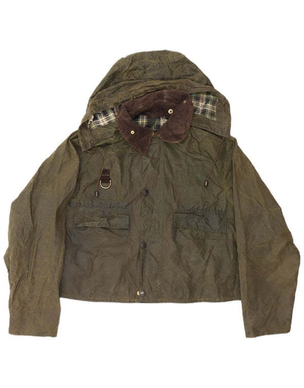 Μπουφάν Barbour Mens Spey Hooded Waxed Cotton Jacket 40 Large Khaki Cotton