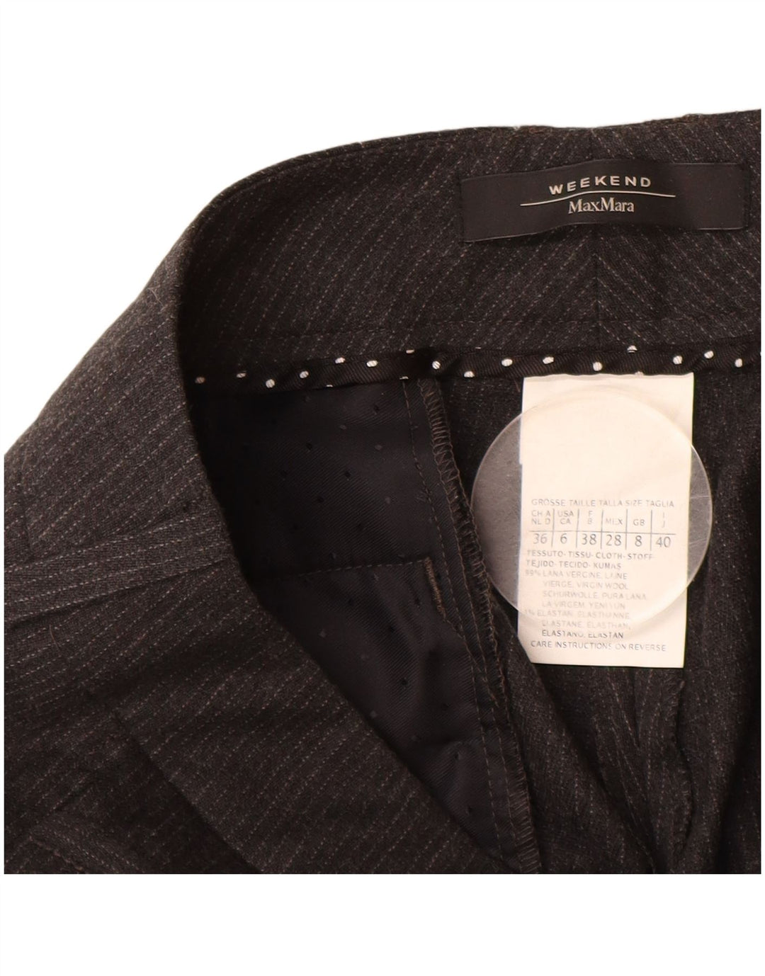 MAX MARA Γυναικείο Casual Παντελόνι UK 8 Small W28 L27 Grey Pinstripe