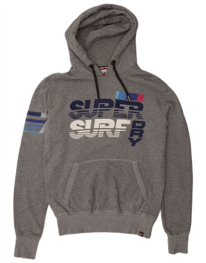 Ανδρικό γραφικό κουκούλα Superdry, μεσαίο γκρι βαμβακερό
