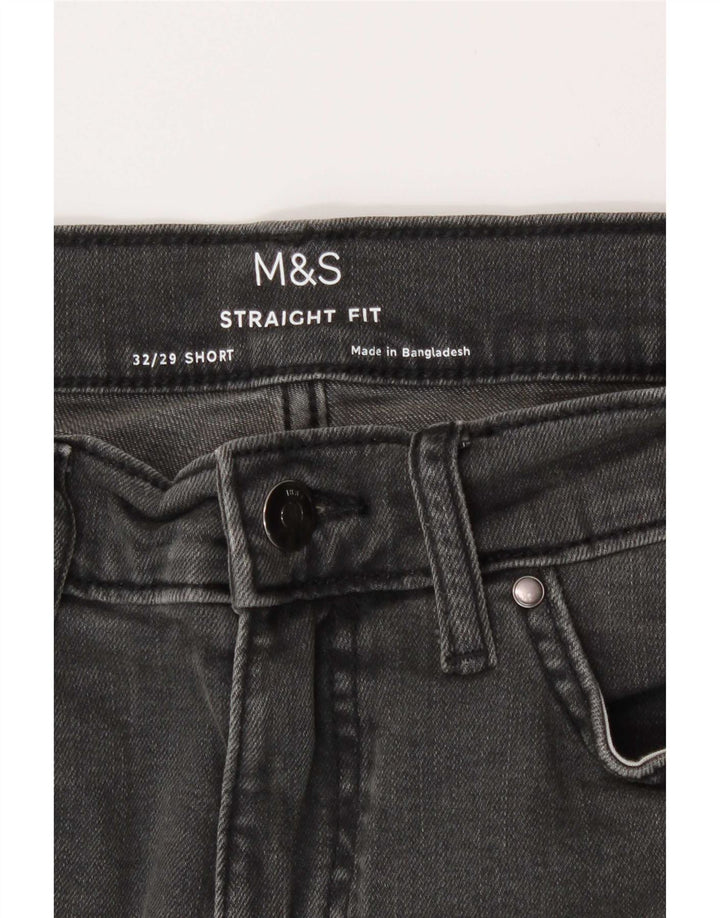 Ανδρικό τζιν ίσιο Marks & Spencer W32 L29 Γκρι βαμβακερό