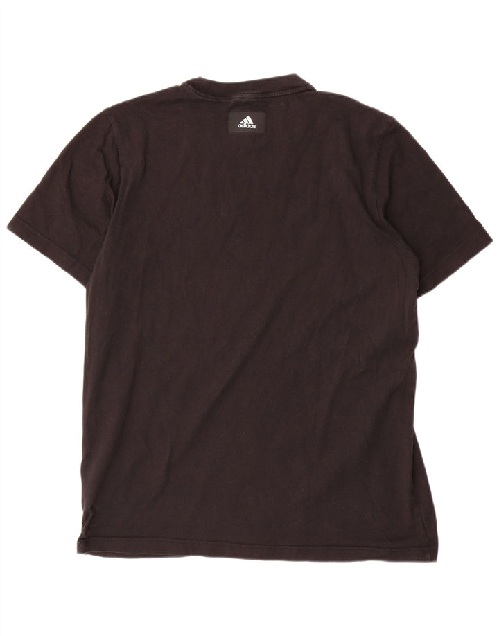Ανδρικό γραφικό T-Shirt Adidas Top Μεσαίο μαύρο βαμβακερό