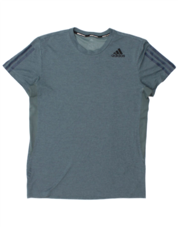 Ανδρικό T-Shirt ADIDAS Top Medium Blue Colorblock Πολυεστέρας