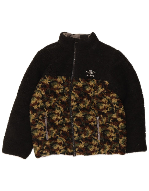 Μπουφάν Umbro Boys Fleece 12-13 Years Black Camouflage Polyester