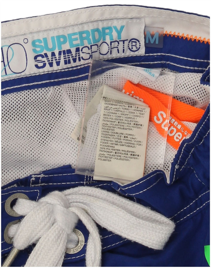 Ανδρικό γραφικό σορτς κολύμβησης Superdry με μεσαίο μπλε πολυεστέρα
