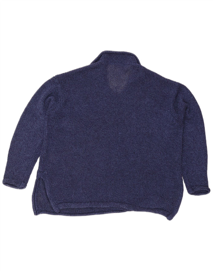 Marks & Spencer Γυναικείο πουλόβερ με λαιμό πόλο UK 12 Medium Navy Blue