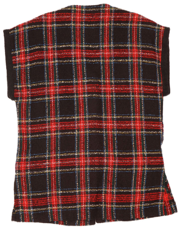 VINTAGE Γυναικείο σακάκι σακάκι με 4 κουμπιά μεγάλου μεγέθους UK 10 Small Red καρό