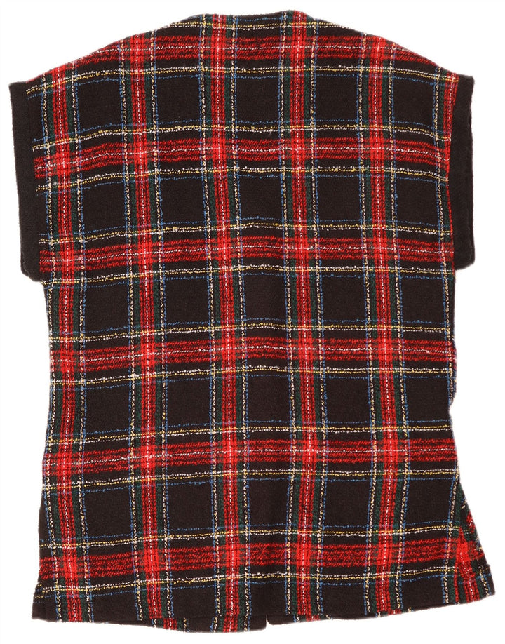 VINTAGE Γυναικείο σακάκι σακάκι με 4 κουμπιά μεγάλου μεγέθους UK 10 Small Red καρό